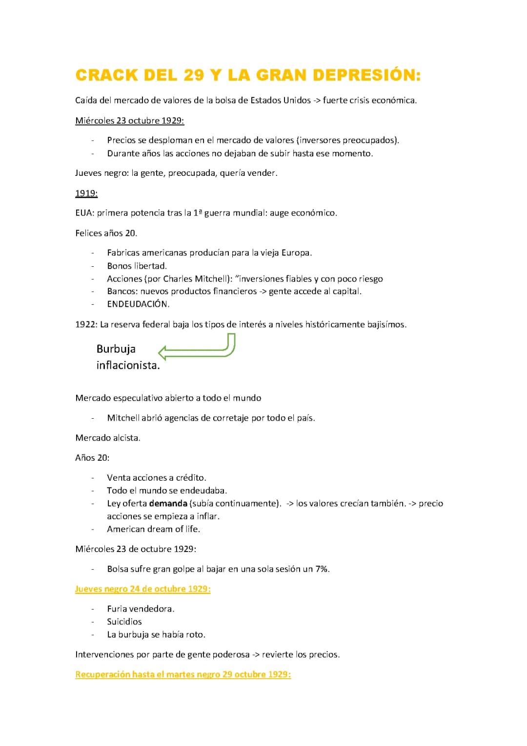 CRACK DEL 29 Y LA GRAN DEPRESIÓN