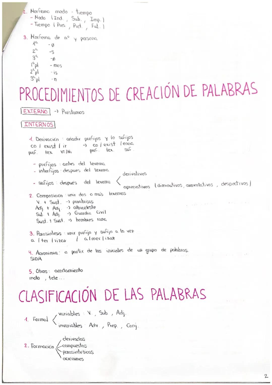 morfologia
Nivel pragmatico -> texto
Nivel semantico → significado
Nivel sintactico → sintagmas /oraciones
Nivel morfologico → palabra
Nivel