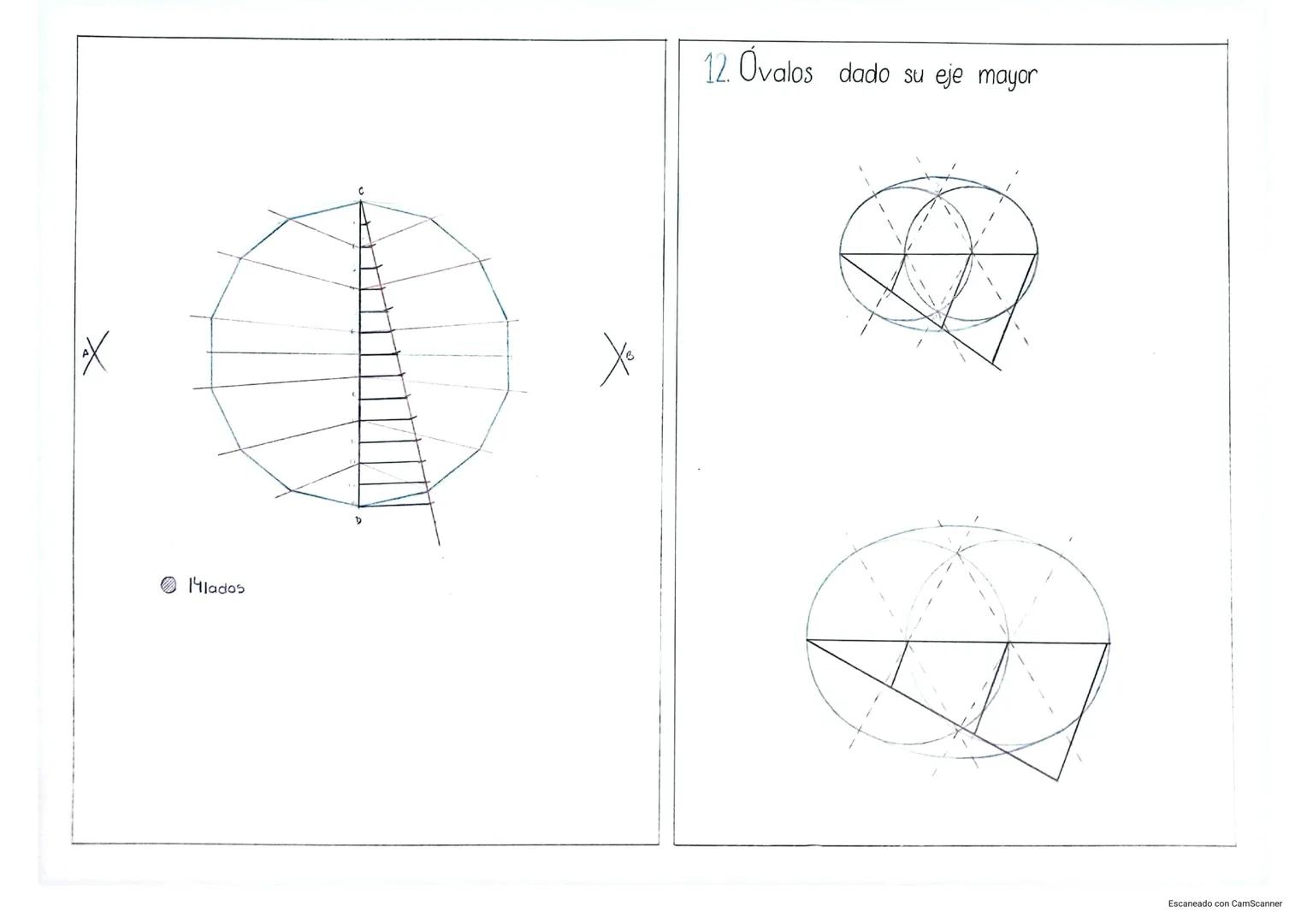 Trazados Fundamentales Elementos
geométricos
1.Punto
A OB
Es el lugar geométrico donde
se cortan dos líneas. Es idén-
tificado como un lugar