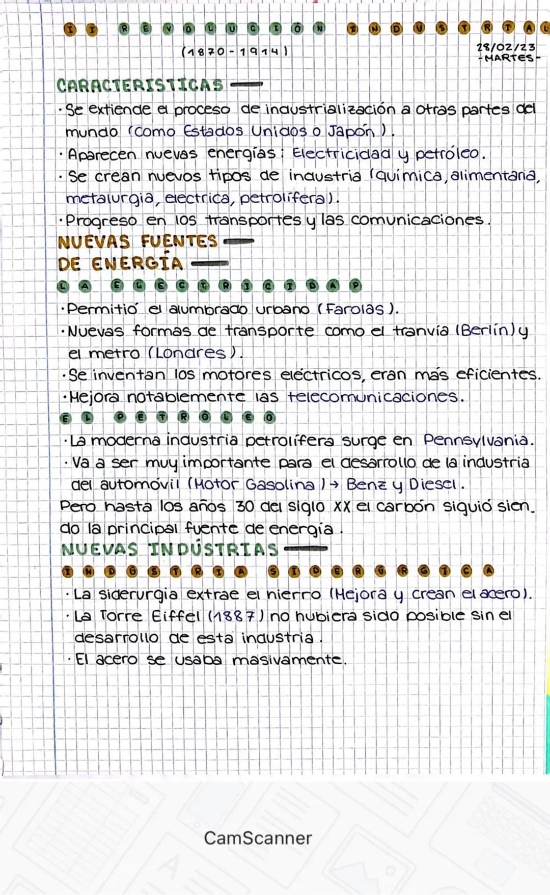(1870-1914)

CARACTERISTICAS
28/02/23
-MARTES-
•Se extiende el proceso de industrialización a otras partes del
mundo (Como Estados Unidos o 