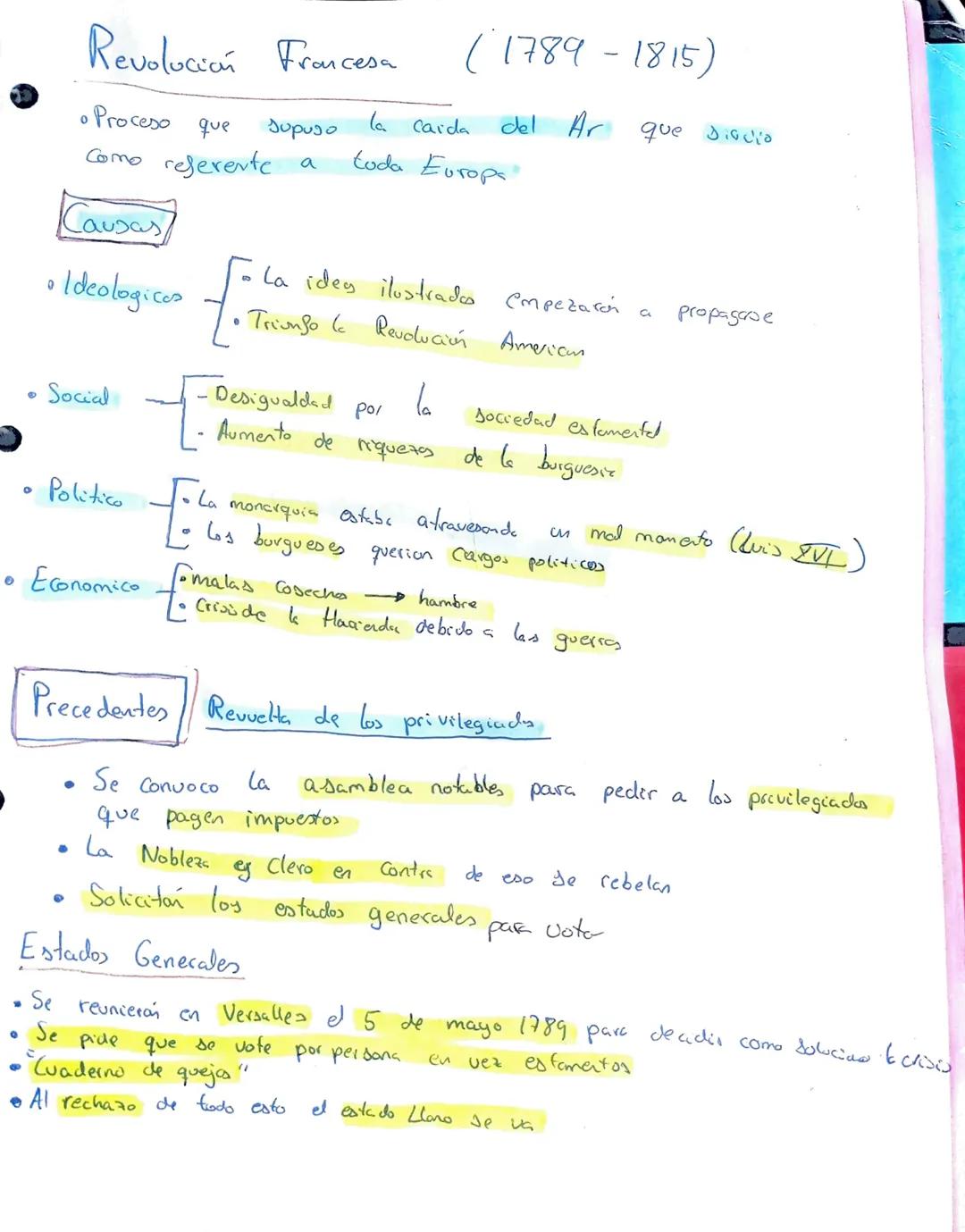 Principales Causas de la Revolución Francesa