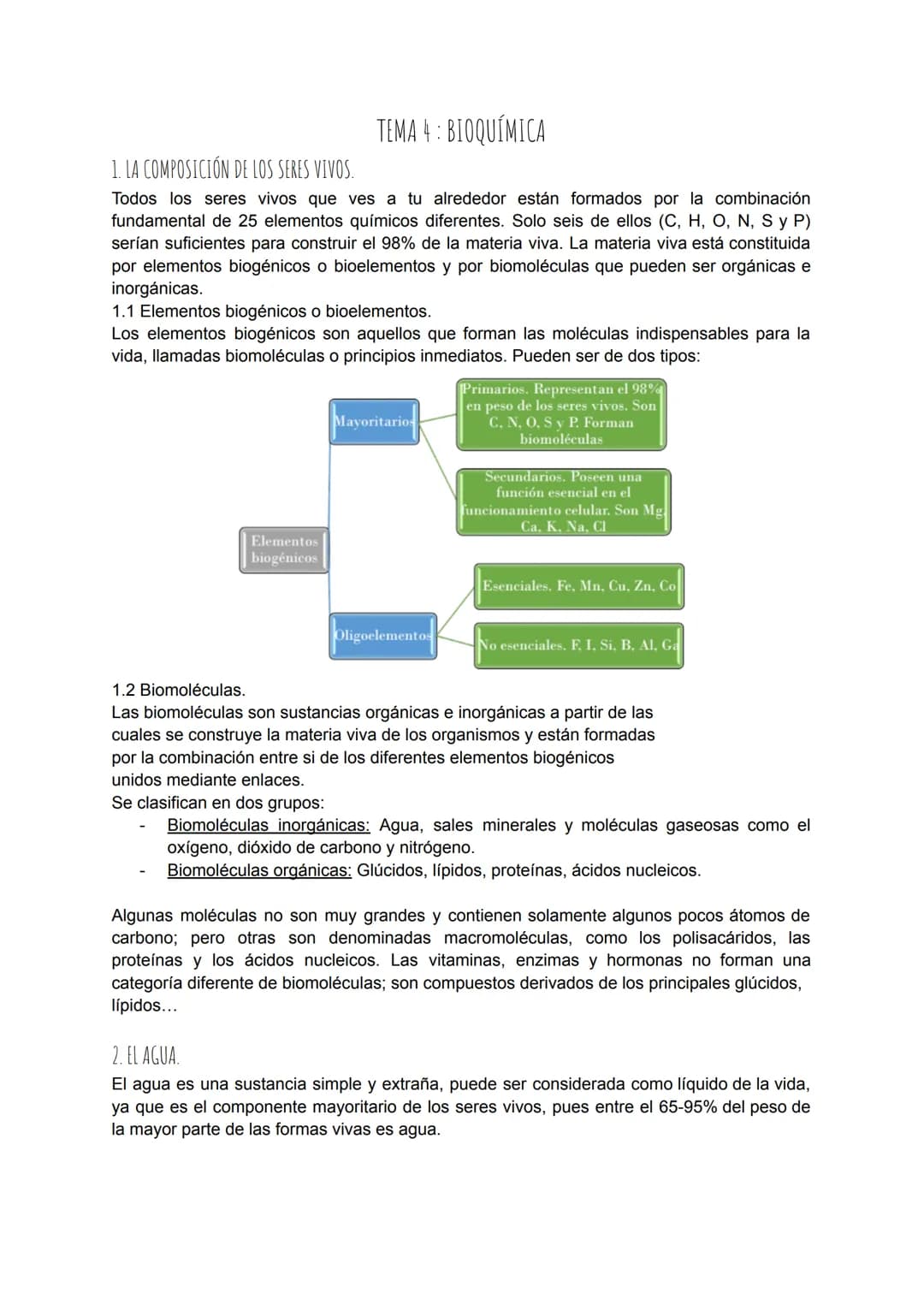 TEMA 4: BIOQUÍMICA
1. LA COMPOSICIÓN DE LOS SERES VIVOS.
Todos los seres vivos que ves a tu alrededor están formados por la combinación
fund