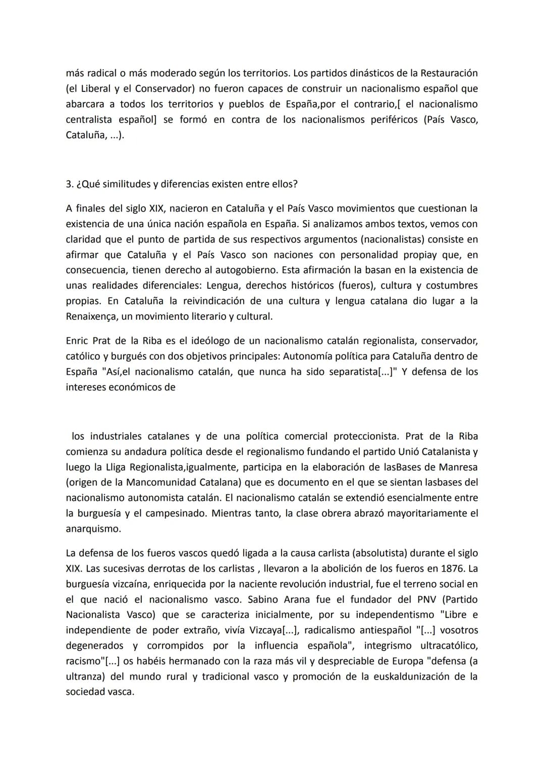 Estándar 83.- (2 puntos)
Los nacionalismos catalán y vasco.
"Siendo la nacionalidad una unidad de cultura, un alma colectiva con un sentir, 