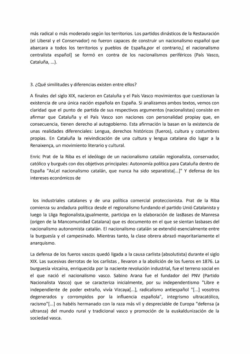Estándar 83.- (2 puntos)
Los nacionalismos catalán y vasco.
"Siendo la nacionalidad una unidad de cultura, un alma colectiva con un sentir, 