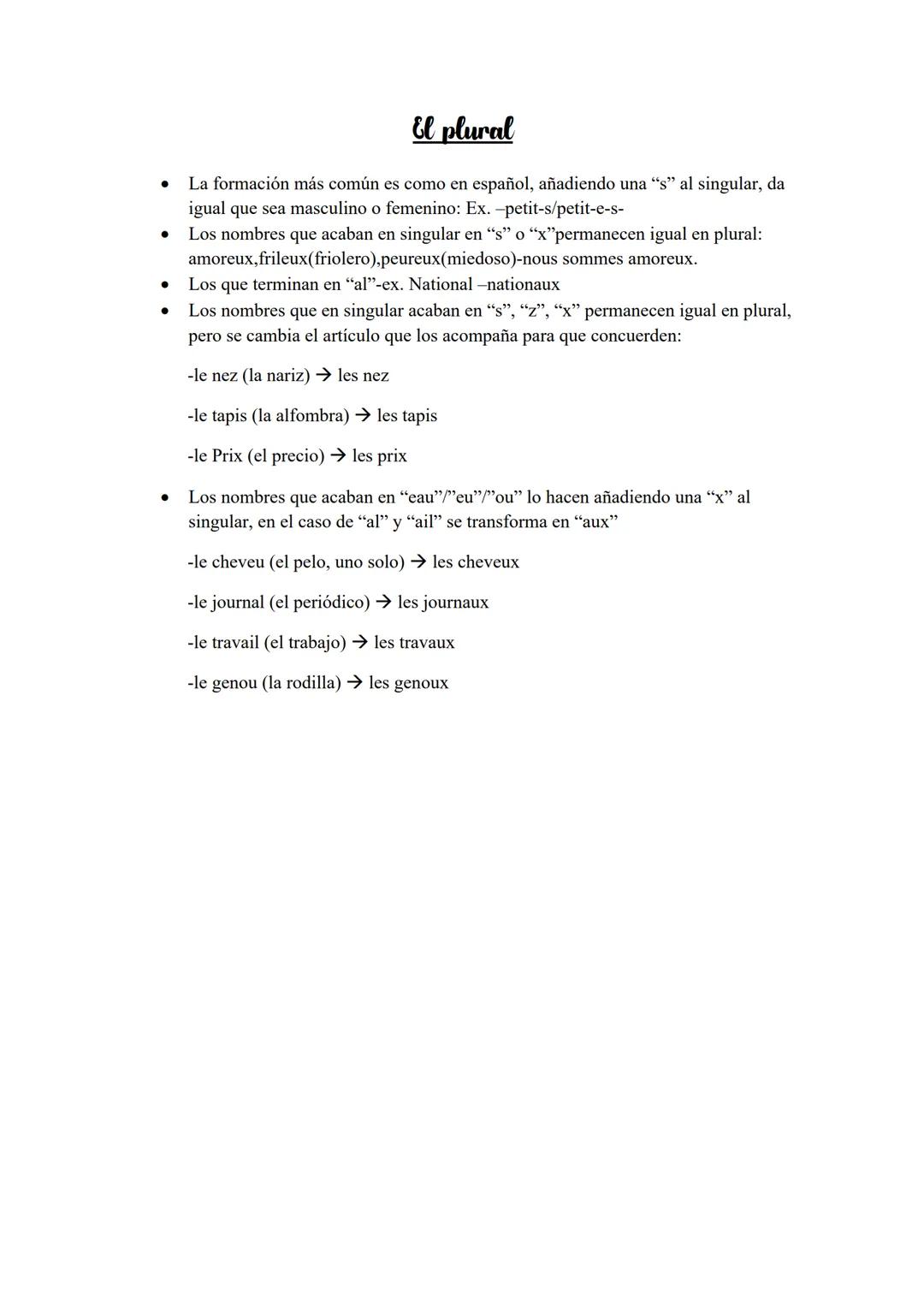 ●
●
El femenino en los adjetivos
Normalmente añades una "e" al masculino.
Si el adjetivo masculino acaba en "e" es igual para el femenino.
S