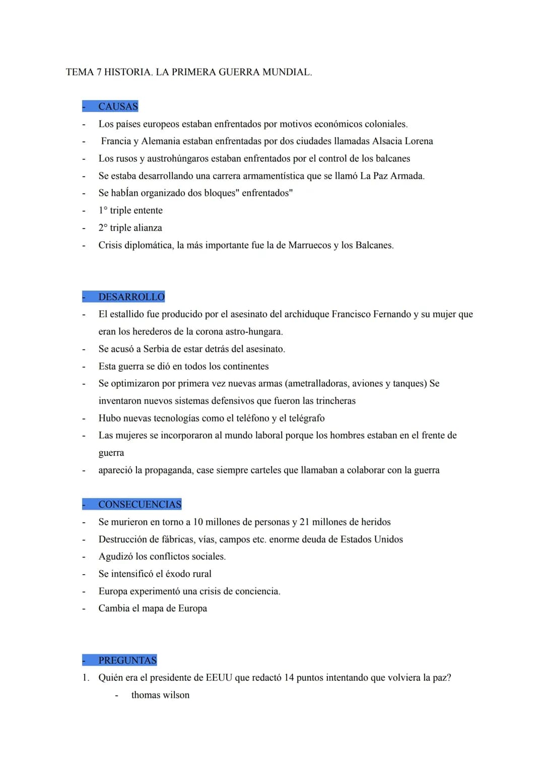 Primera Guerra Mundial 