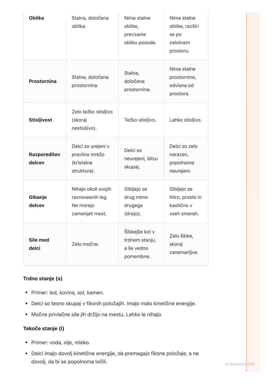 # Agregatna stanja snovi

Uvod v agregatna stanja

Snovi okoli nas se nahajajo v različnih oblikah oziroma stanjih. To so agregatna
stanja. 