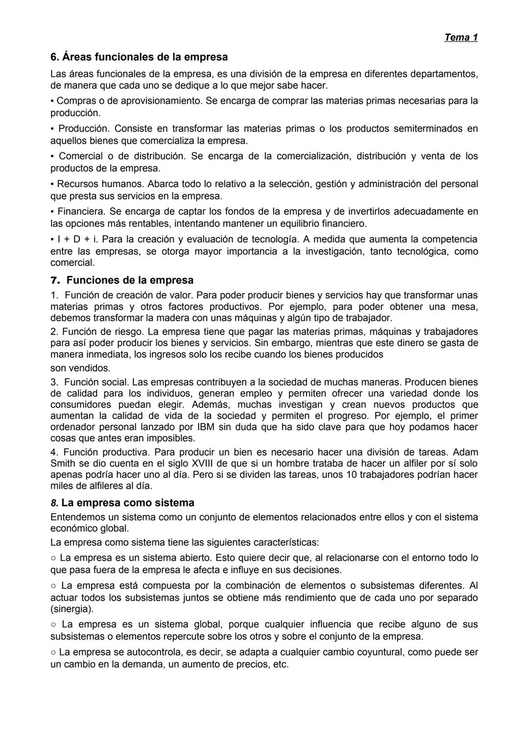 LA EMPRESA Y EL EMPRESARIO
Tema 1
1. Definición de empresa.
Podemos decir que una empresa es un conjunto organizado de factores de producció