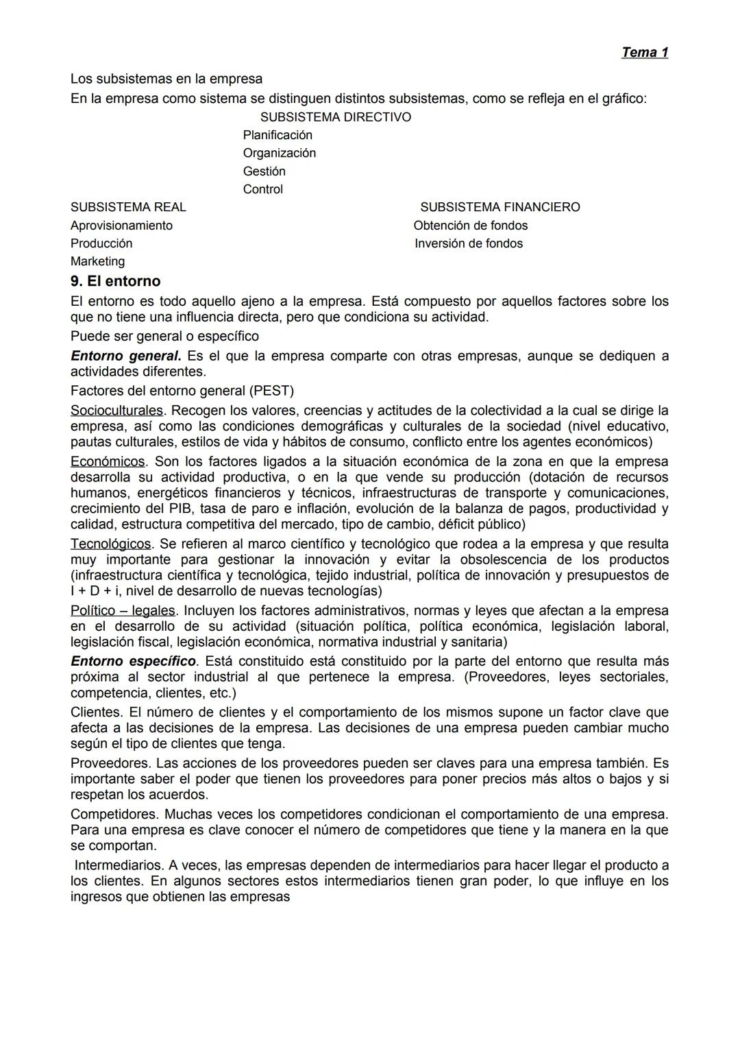 LA EMPRESA Y EL EMPRESARIO
Tema 1
1. Definición de empresa.
Podemos decir que una empresa es un conjunto organizado de factores de producció