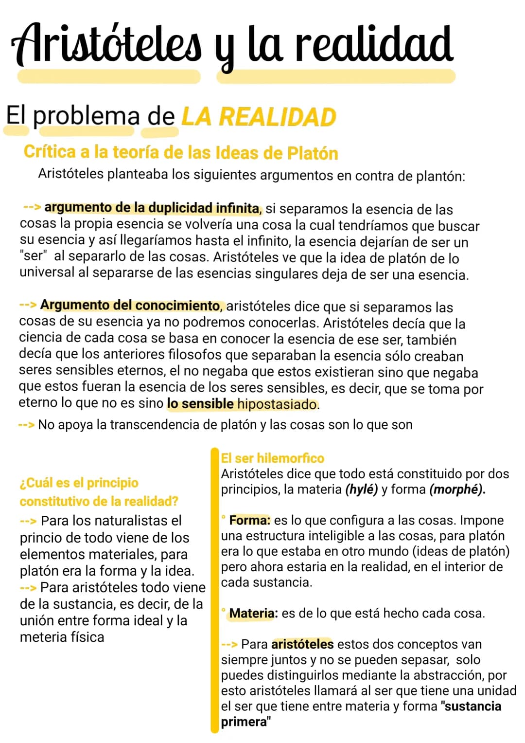 Resumen de las ideas de Platón y Aristóteles: Críticas y ejemplos