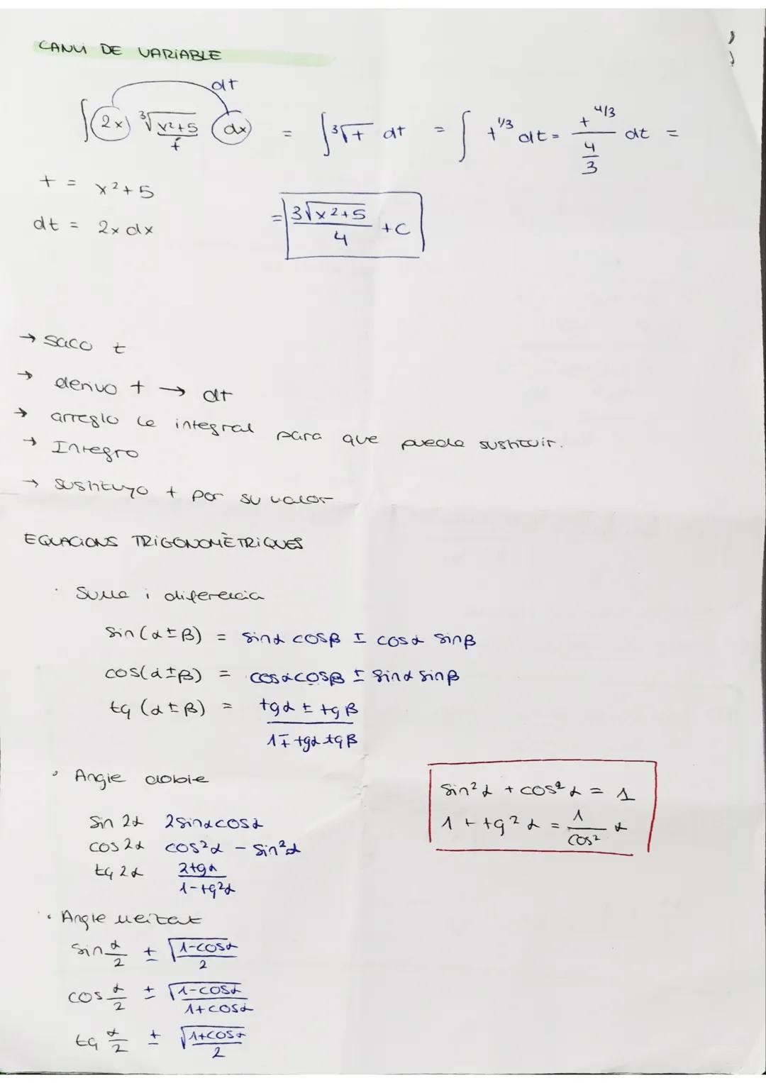 MATES
INTEGRALS

INTEGRALS PRIMITIVES INMEDIATES

@$\int (f(e(x)))^r \cdot f(x) \, dx = \frac{(f(x))^{r+1}}{r+1} +C$

こ$\int \frac{f'(x)}{f(