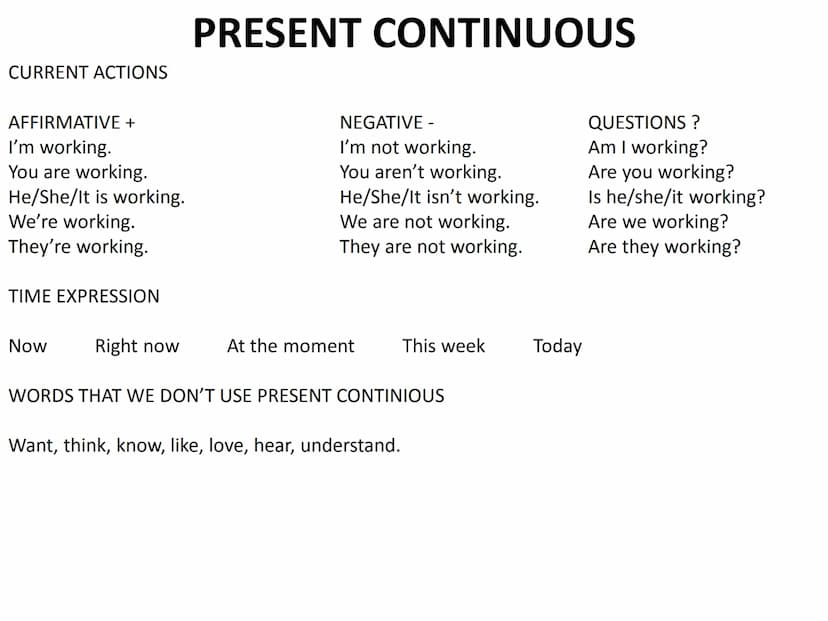 AFFIRMATIVE +
1
You
We
They
He
She
It
-
(V)
play
TIME EXPRESSIONS
Every day
On Tuestay
In July/summer
V+ s/es
plays
+
the morning
In the aft