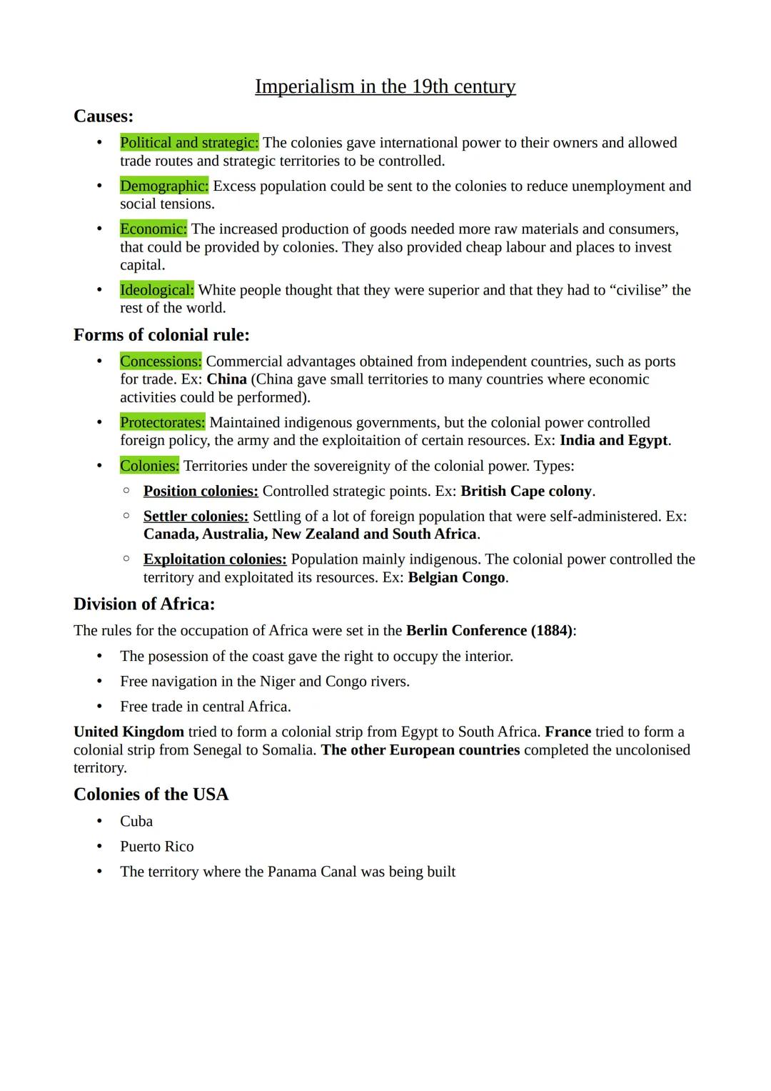 ●
Political systems of the time (1870-1914):
Parliamentary systems: In Western Europe, the USA and Japan. Most countries had
universal vote 