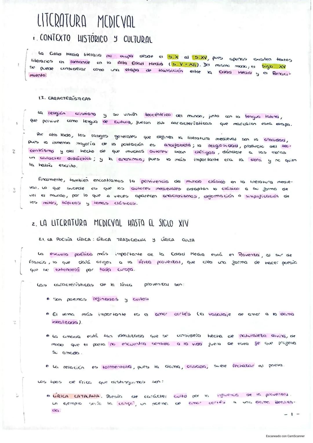 2
LITERATURA MEDIEVAL
..CONTEXTO HISTÓRICO Y CULTURAL
ما
literarios
puede
miento.
Colao Hedia literaria no ocupa desde el S.X al S.XV, pues
