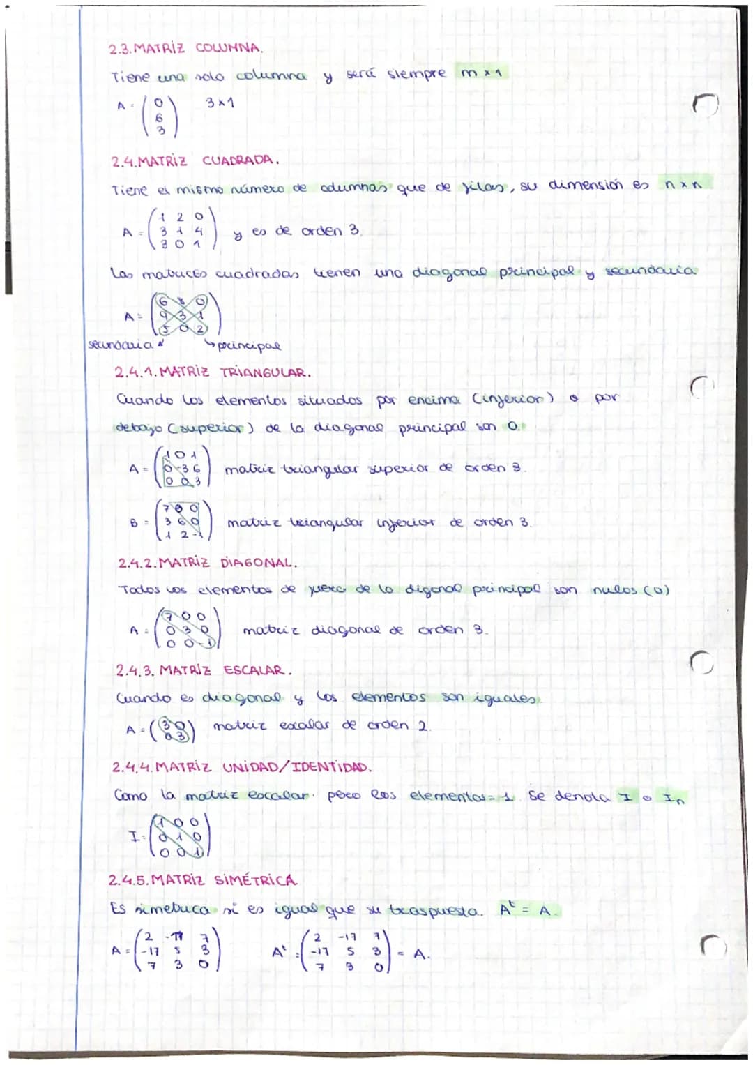 1.1.DEFINICIÓN.
Una matriz es un conjunto de números reales
columnas. Una mabriz tiene i filas y In columnas
A.(134)
UNIDAD 1 MATRICES
A =
a