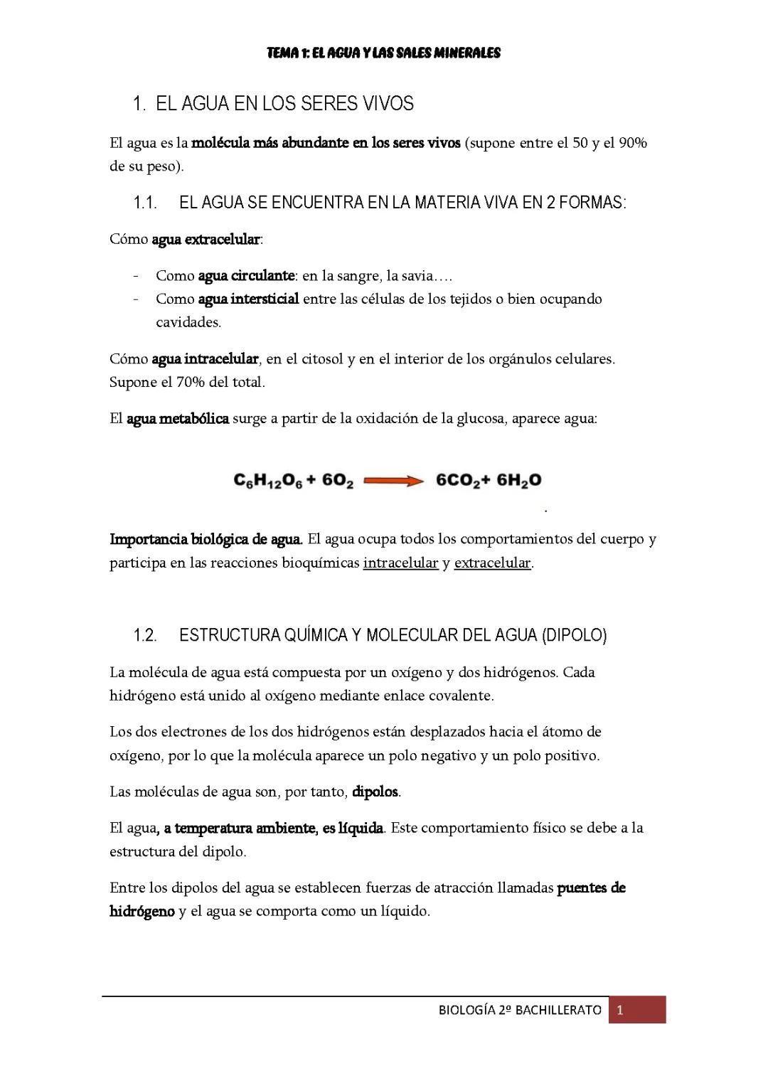 EL AGUA Y LAS SALES MINERALES