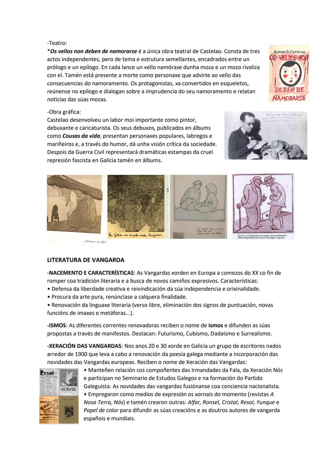 LITERATURA T3 + T4:
AFONSO DANIEL RODRÍGUEZ CASTELAO
*Naceu en Rianxo no seo dunha familia mariñeira. Despois de residir
4 anos en Arxentina
