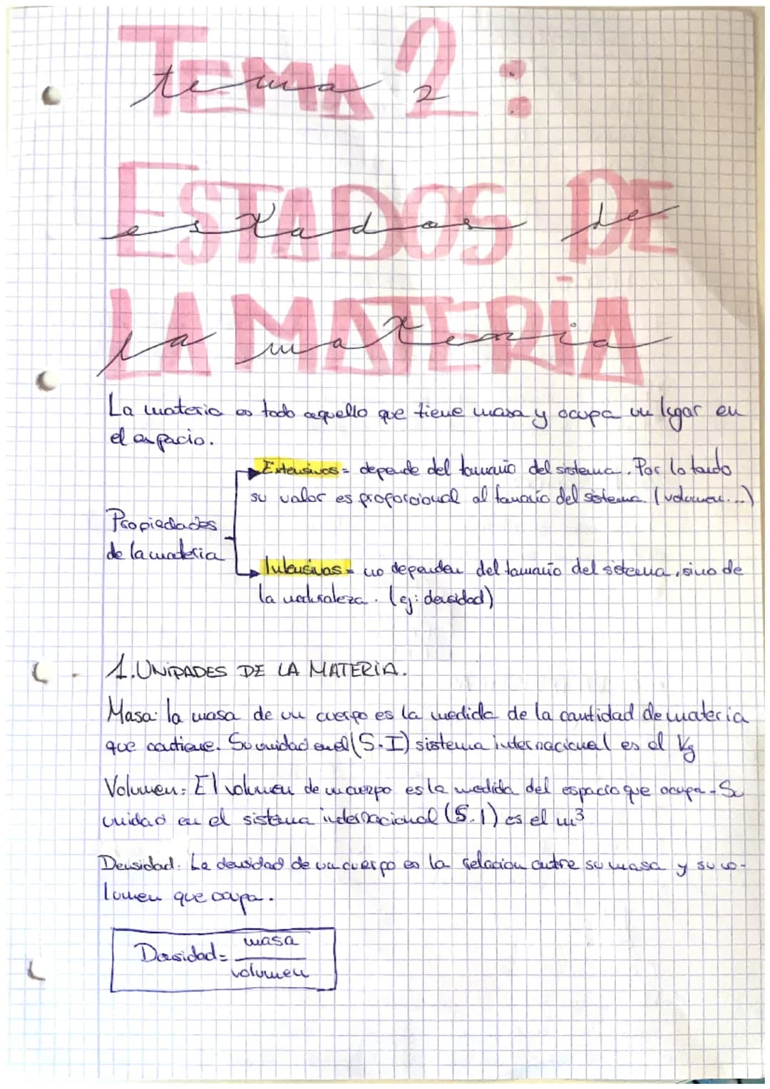 . TEMA!.
C
C
ESTADOS DE
مد
A MATERIA
La materia
el espacio.
Propiedades
de la maderia
مرستو
2
6
Dosidad
todo aquello que tiene
masa
masa y o
