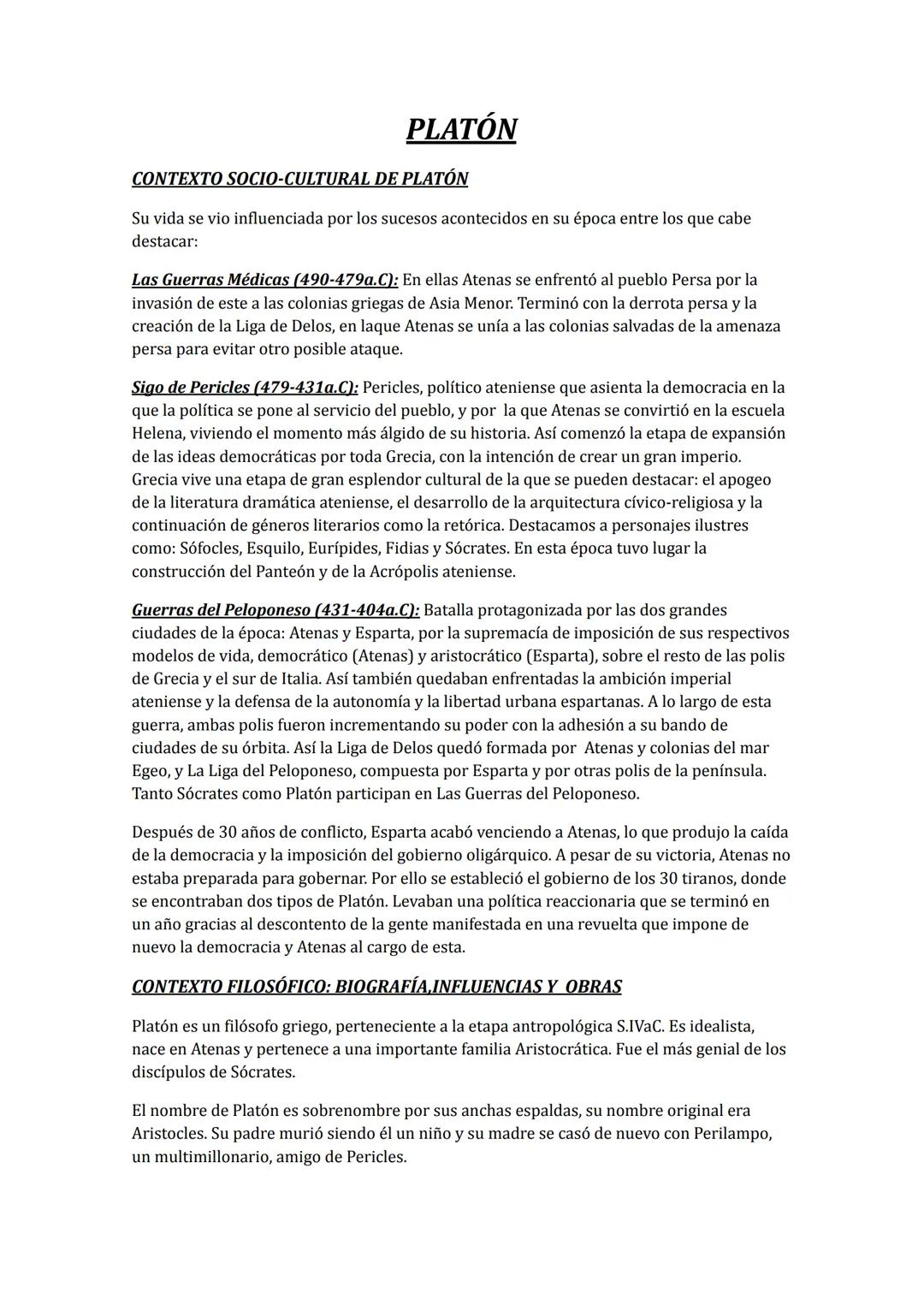 ¿Cómo las guerras médicas y del Peloponeso influenciaron a Platón y su educación?