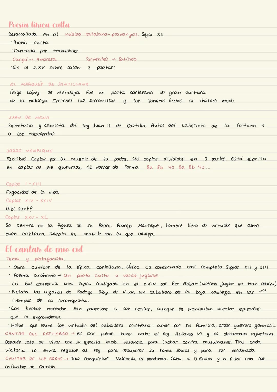 TEMA 10: Literatura medieval
Poesía lírica popular
Poesia 1er género
En LOS 3 núcleos encontramos Similitudes.
Voz lírica
• Lamento de
• Con