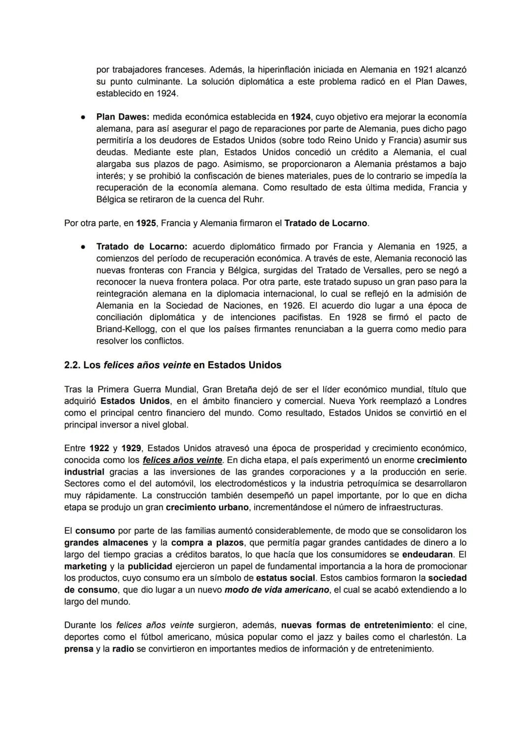 TEMA 7: EL PERÍODO DE ENTREGUERRAS
1. INTRODUCCIÓN
★ Economía
La Primera Guerra Mundial provocó gran devastación económica en los países afe