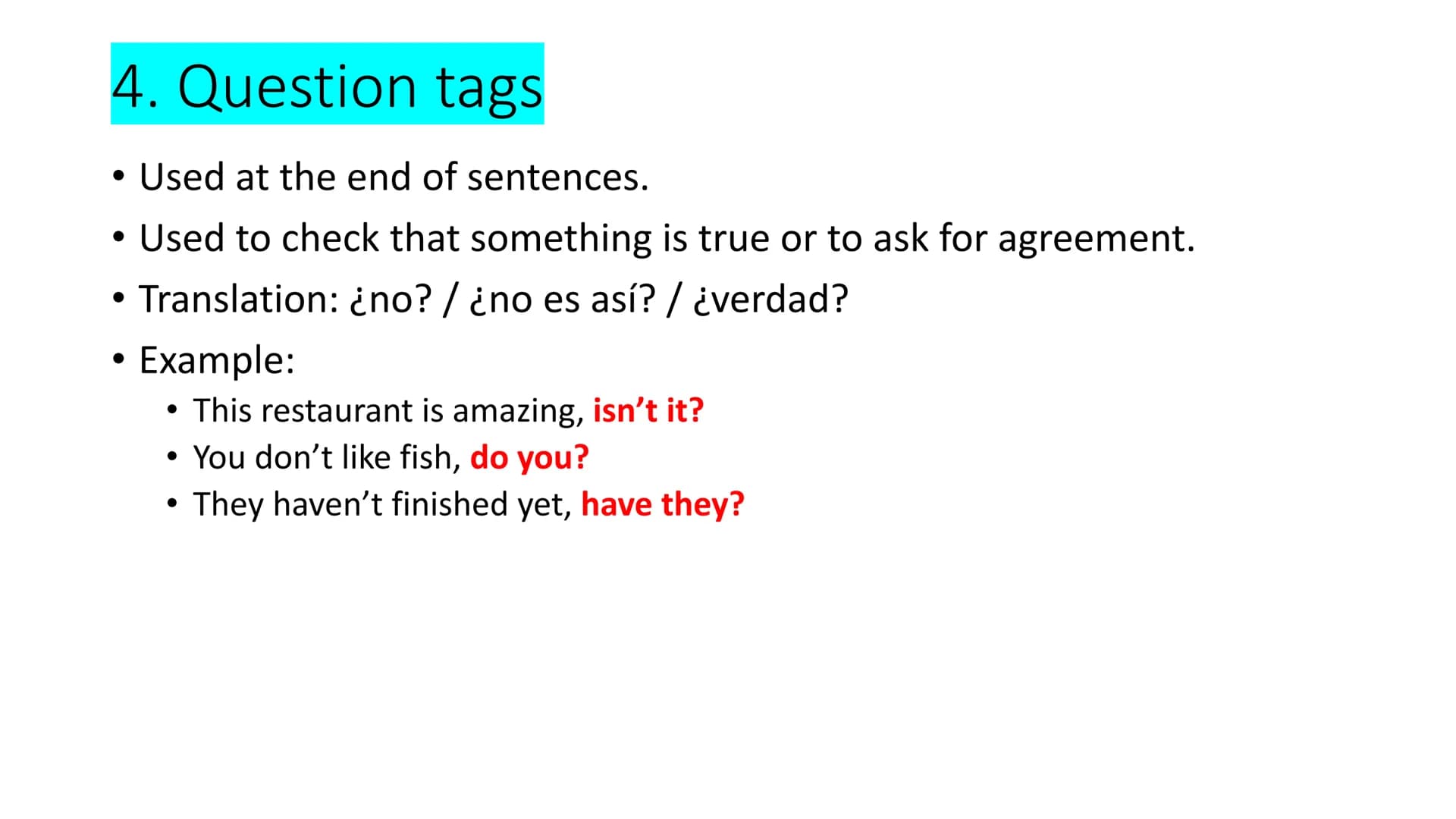 1. Subject questions
●
• In these questions, the question word (what, who, etc.) refers to the
subject of the verb.
●
Example: Who made this