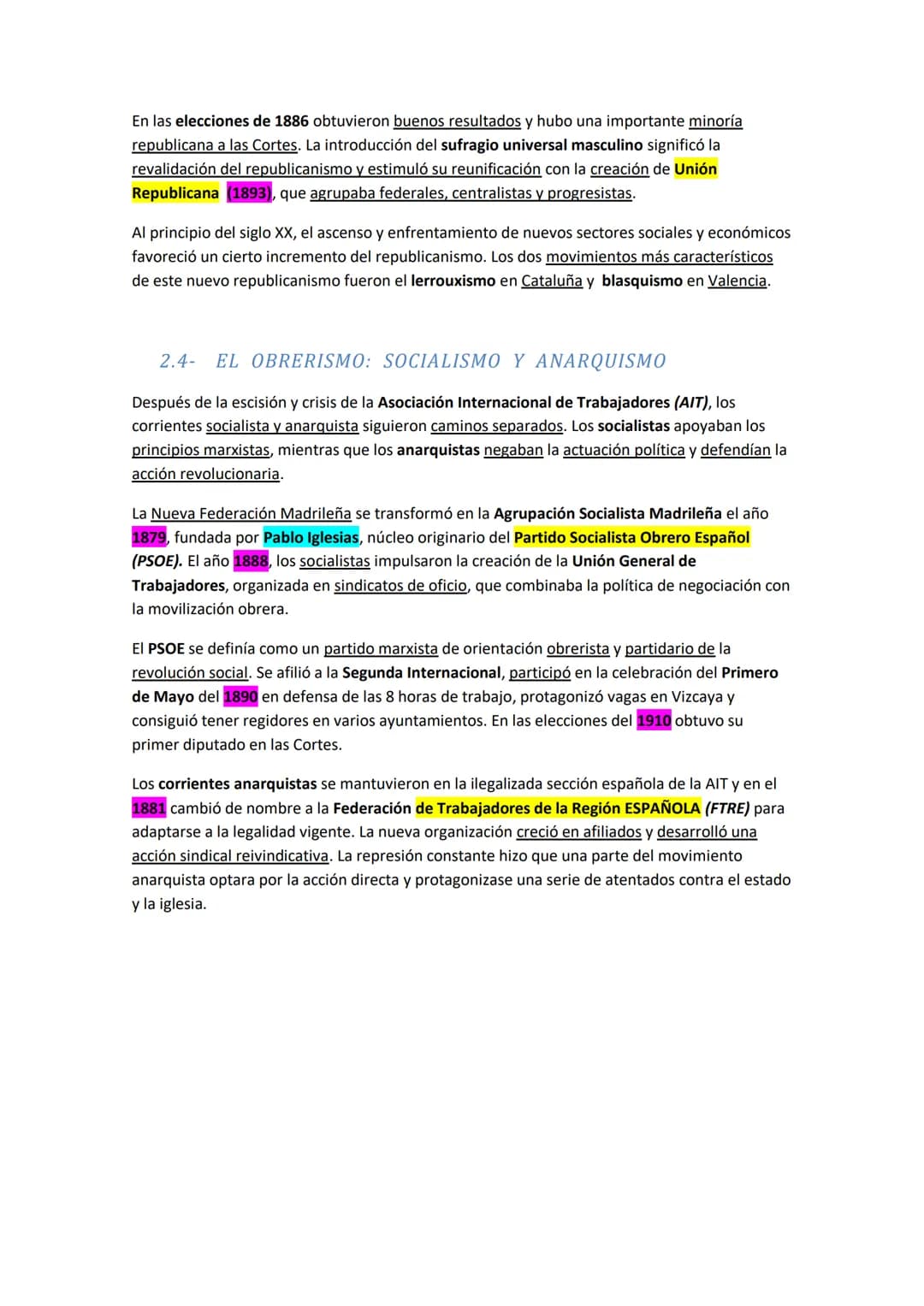 LA RESTAURACIÓN
1- EL RETORNO DE LA DINASTÍA
Los años finales del Sexenio, y en particular durante el gobierno de Serrano, las fuerzas
conse