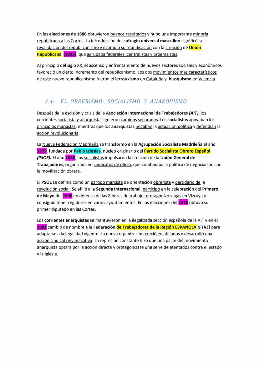 LA RESTAURACIÓN
1- EL RETORNO DE LA DINASTÍA
Los años finales del Sexenio, y en particular durante el gobierno de Serrano, las fuerzas
conse