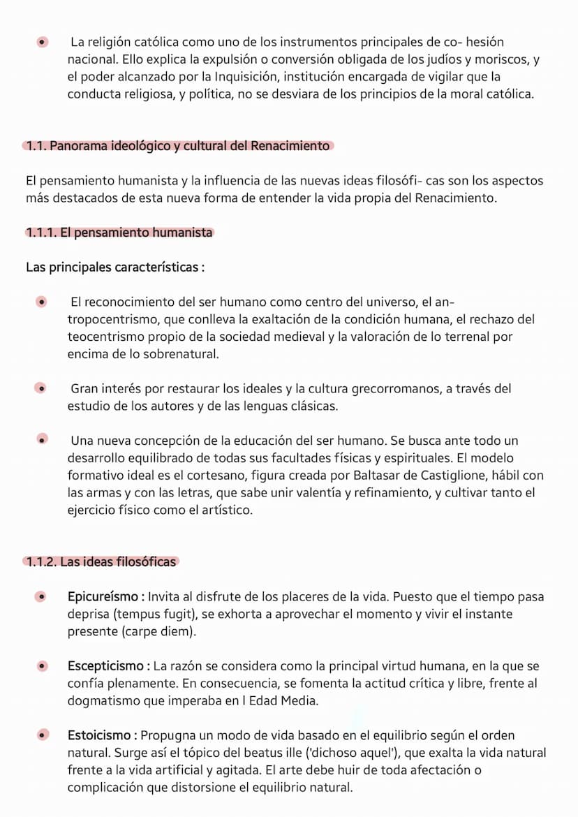 1.CONTEXTO HISTÓRICO, CULTURAL Y LITERARIO DEL SIGLO XVI
El Renacimiento es un movimiento cultural que supuso una transformación, pausada y 