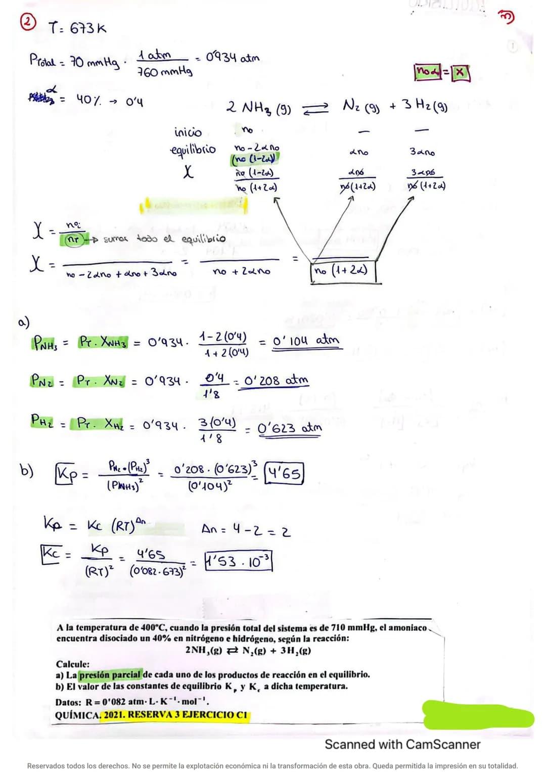 =)
ㅎ C
EQUILIBRIO QUÍMICO
aA+bB
aA + bB
CTE.
EQUILIBRIO
No tiene
a
GRADO
DE DISOCIACION
Kc)= [C] [D]
[A] [B]
(Pr. V) = nt. RT pasar k
I
Atm

