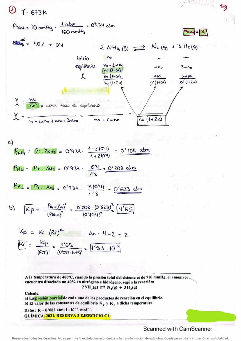 =)
ㅎ C
EQUILIBRIO QUÍMICO
aA+bB
aA + bB
CTE.
EQUILIBRIO
No tiene
a
GRADO
DE DISOCIACION
Kc)= [C] [D]
[A] [B]
(Pr. V) = nt. RT pasar k
I
Atm
