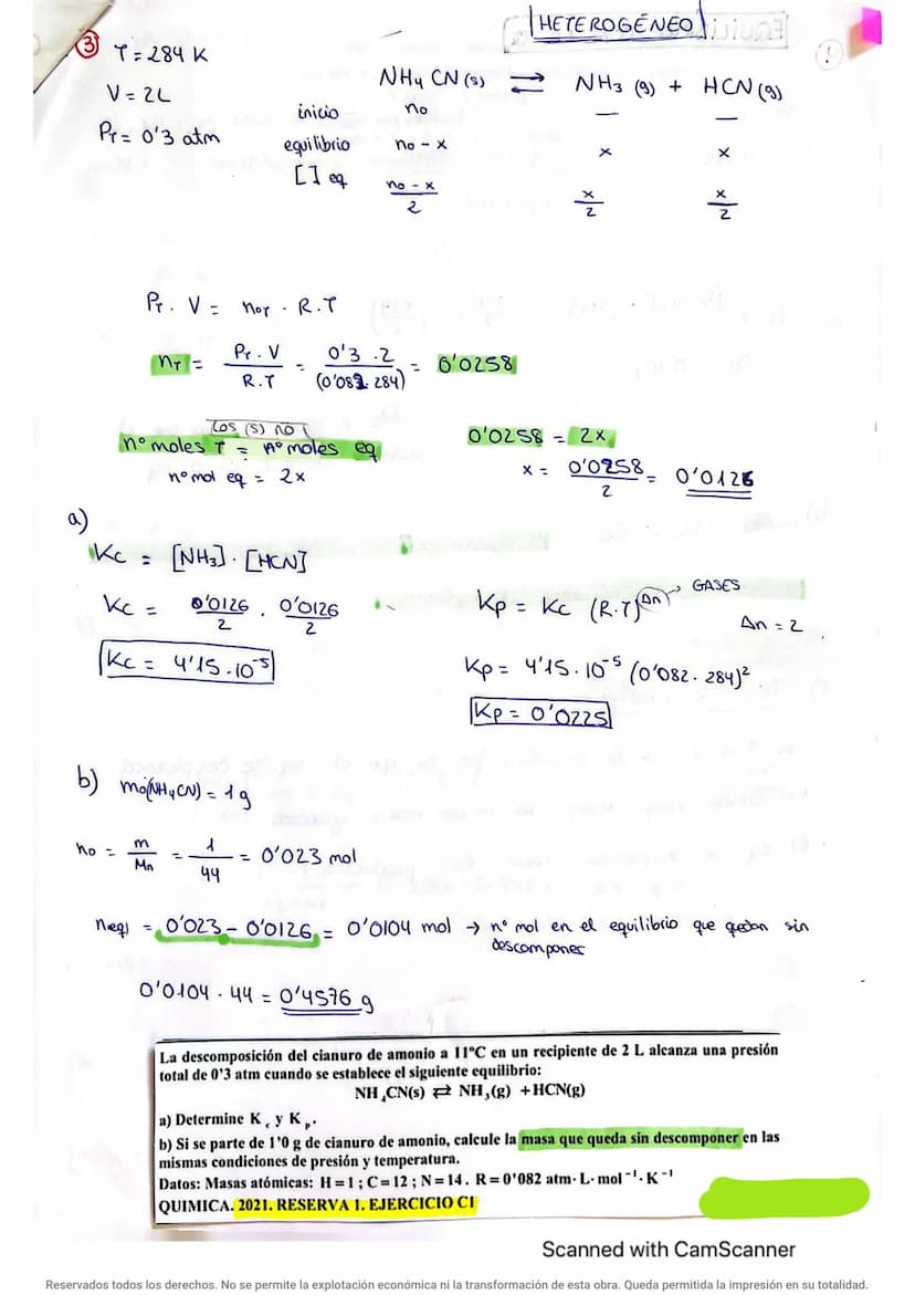 =)
ㅎ C
EQUILIBRIO QUÍMICO
aA+bB
aA + bB
CTE.
EQUILIBRIO
No tiene
a
GRADO
DE DISOCIACION
Kc)= [C] [D]
[A] [B]
(Pr. V) = nt. RT pasar k
I
Atm
