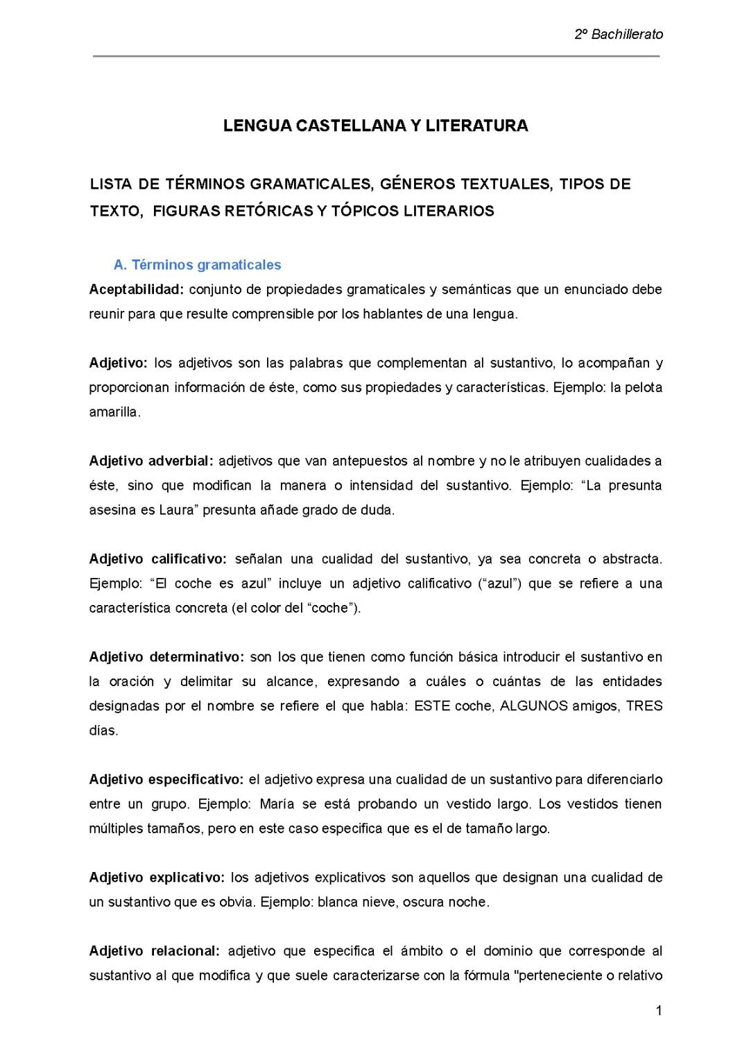 Descubre los Términos Gramaticales de la Lengua Castellana: Adjetivos y Adverbios