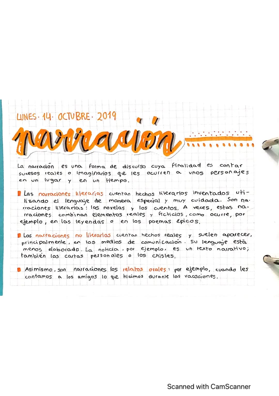 UBU UHU! |||
LUNES 14 OCTUBRE 2019
parracion
La narración
es una forma de
discurso cuya
contar
finalidad es
sucesos reales o imaginarios que