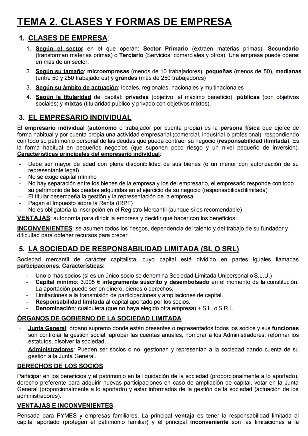 TEMA 1. EL PAPEL DE LA EMPRESA EN LA ECONOMÍA
1. ACTIVIDAD ECONÓMICA Y EMPRESA
Factores productivos:
Tierra: Recursos naturales.
Trabajo: Ap