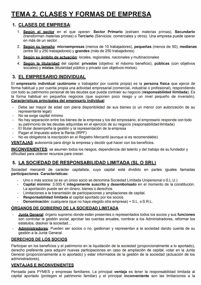 TEMA 1. EL PAPEL DE LA EMPRESA EN LA ECONOMÍA
1. ACTIVIDAD ECONÓMICA Y EMPRESA
Factores productivos:
Tierra: Recursos naturales.
Trabajo: Ap