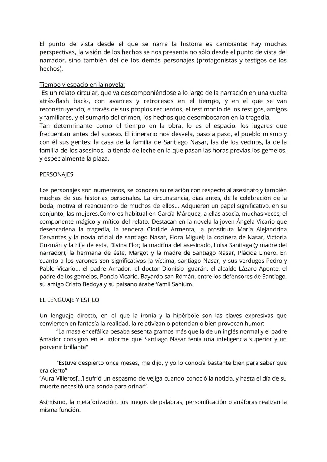 Breve resumen de la historia.
La novela se compone de cinco unidades o secuencias narrativas sin numerar en las
que el argumento se va desar
