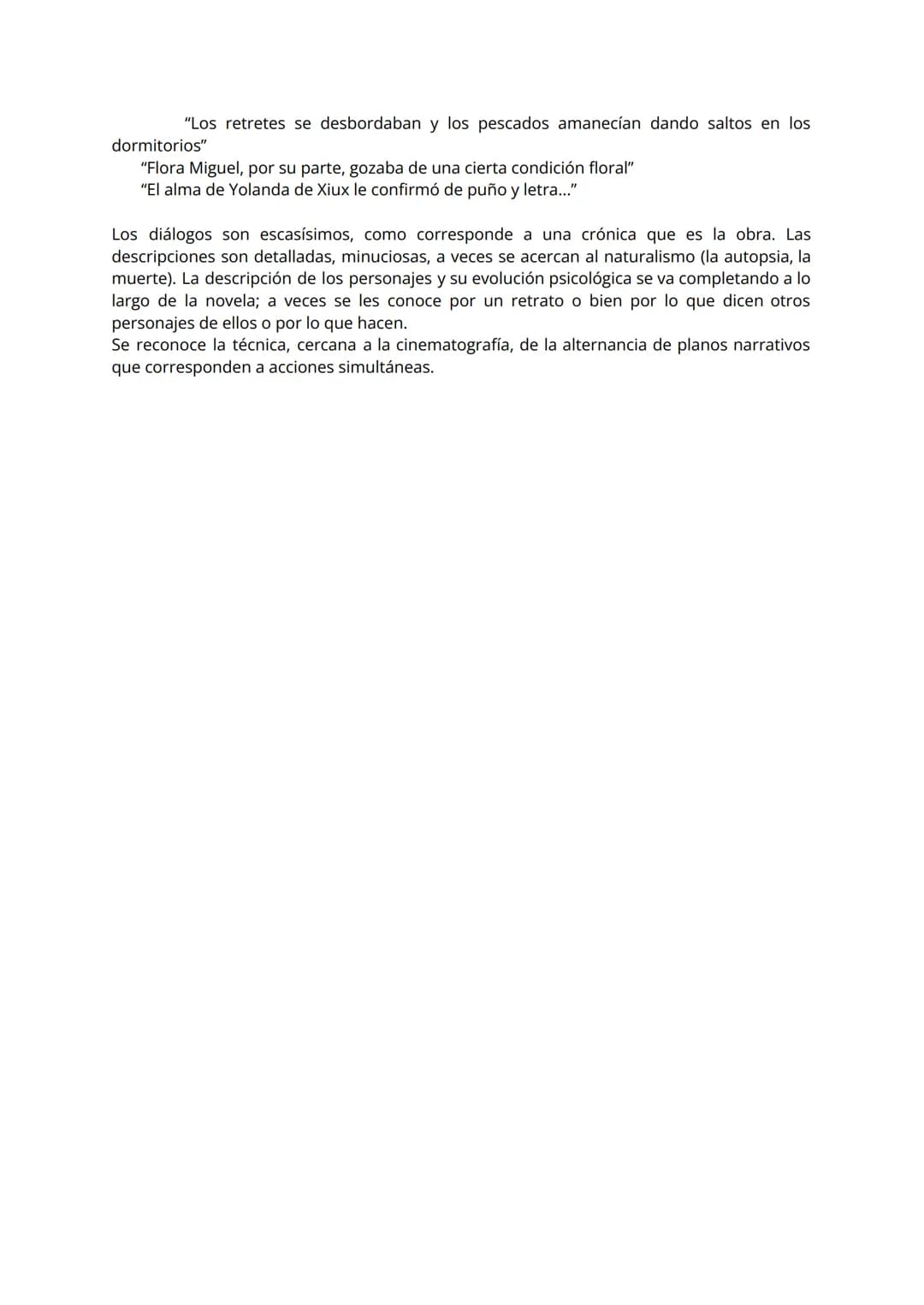 Breve resumen de la historia.
La novela se compone de cinco unidades o secuencias narrativas sin numerar en las
que el argumento se va desar