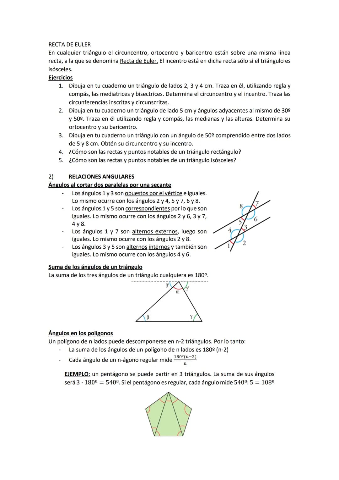 TEMA 5: POLÍGONOS, PERÍMETROS Y ÁREAS
1. LUGARES GEOMÉTRICOS
2. RELACIONES ANGULARES
3. TRIÁNGULOS SEMEJANTES. TEOREMA DE TALES
4. FIGURAS S