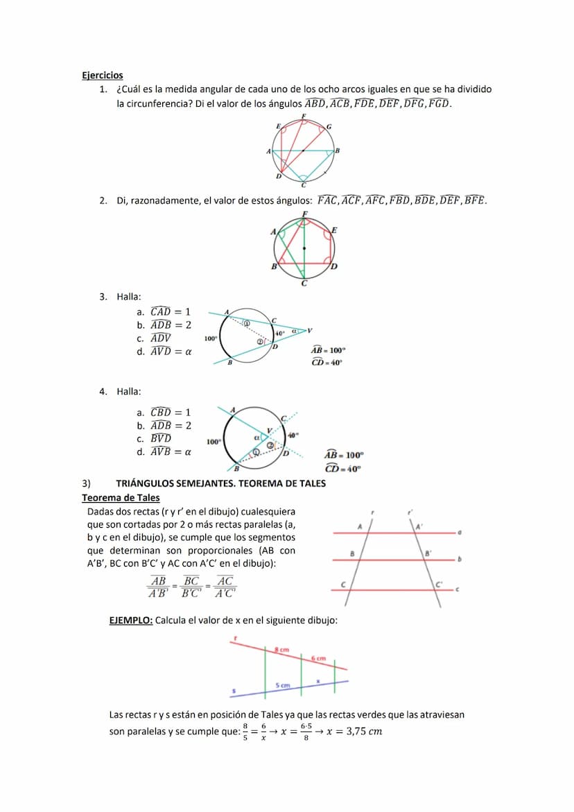 TEMA 5: POLÍGONOS, PERÍMETROS Y ÁREAS
1. LUGARES GEOMÉTRICOS
2. RELACIONES ANGULARES
3. TRIÁNGULOS SEMEJANTES. TEOREMA DE TALES
4. FIGURAS S