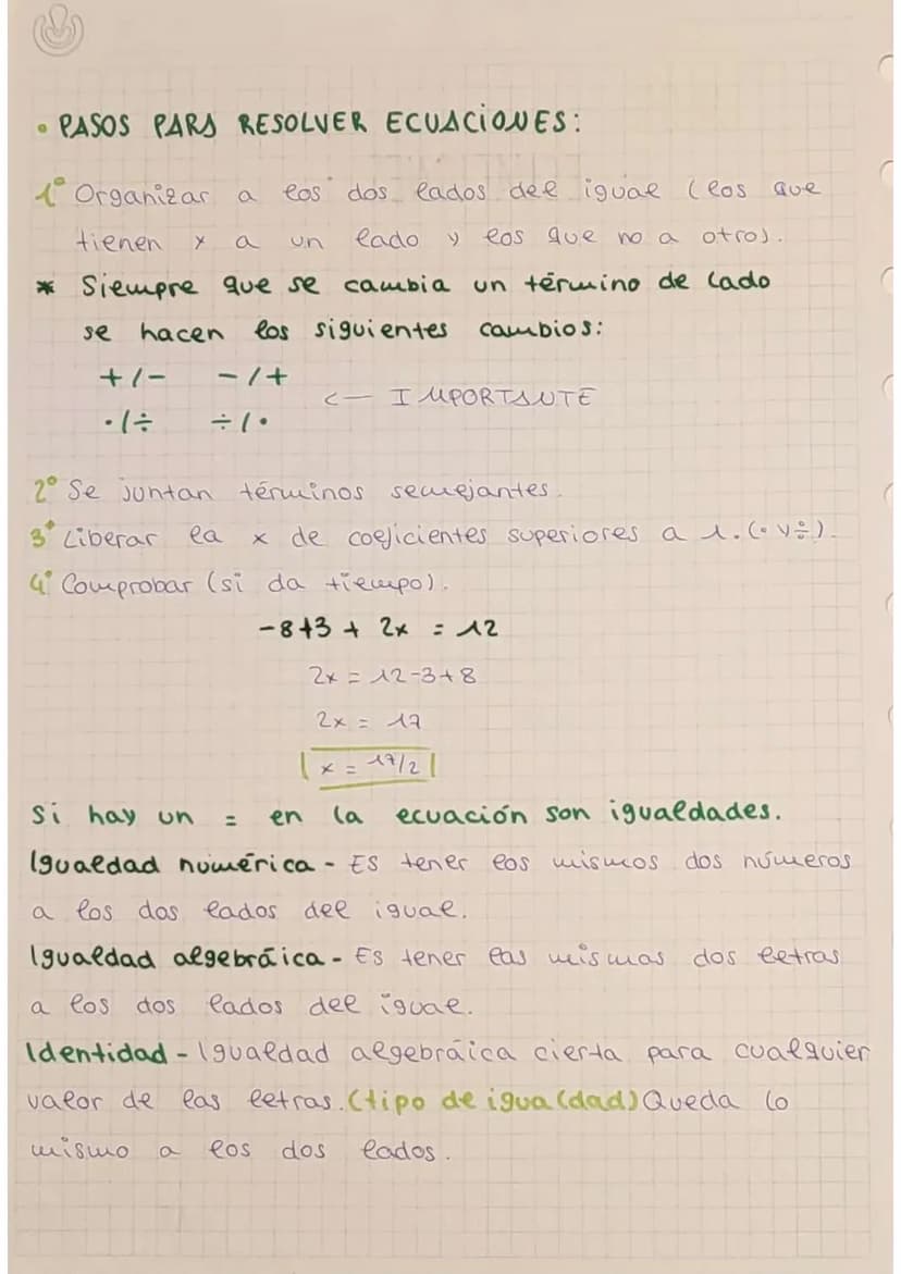 5
S
4
4
5
H
H
H
ECUACIONES
Como toda
lak
por términos, tiene grado, coeficientes y
estamos ante
expresión algebraica está compuesta
Una
colo