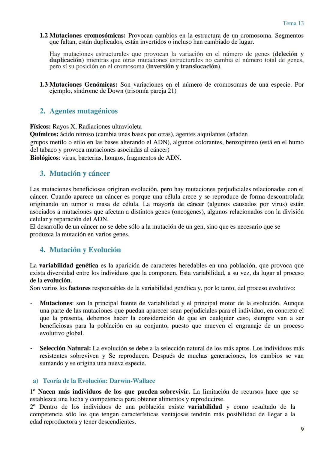 TEMA 13 GENÉTICA MOLECULAR. MUTACIONES Y EVOLUCIÓN
GENÉTICA MOLECULAR
La genética molecular es el campo de la genética que estudia la estruc