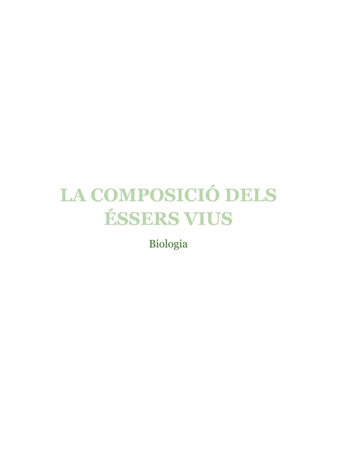 # LA COMPOSICIÓ DELS
## ÉSSERS VIUS

Biologia Lucía Cayetano
Biologia
1BB
INDEX

La vida....................................................
