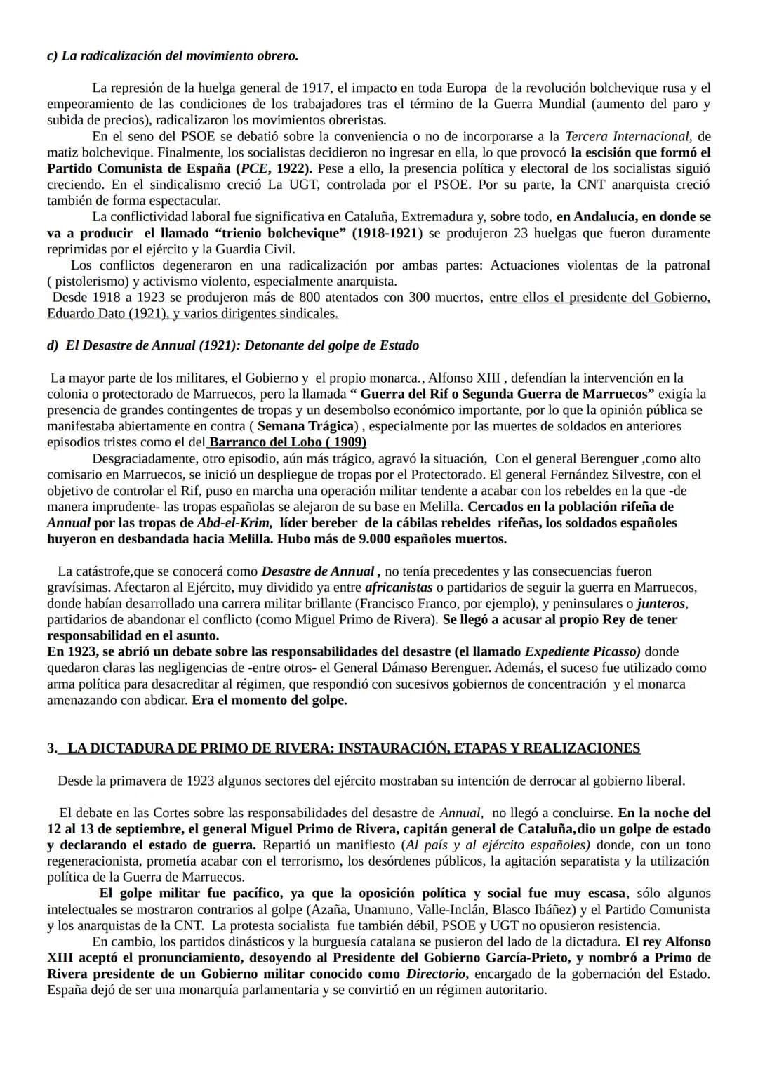 TEMA 7 LA DICTADURA DE PRIMO DE RIVERA (1923-1930)
1. INTRODUCCIÓN.
Se denomina Dictadura de Primo de Rivera al régimen político instituido 