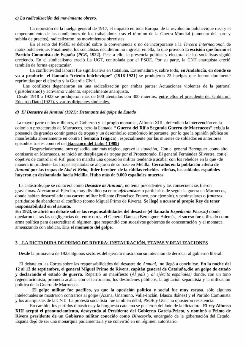 TEMA 7 LA DICTADURA DE PRIMO DE RIVERA (1923-1930)
1. INTRODUCCIÓN.
Se denomina Dictadura de Primo de Rivera al régimen político instituido 