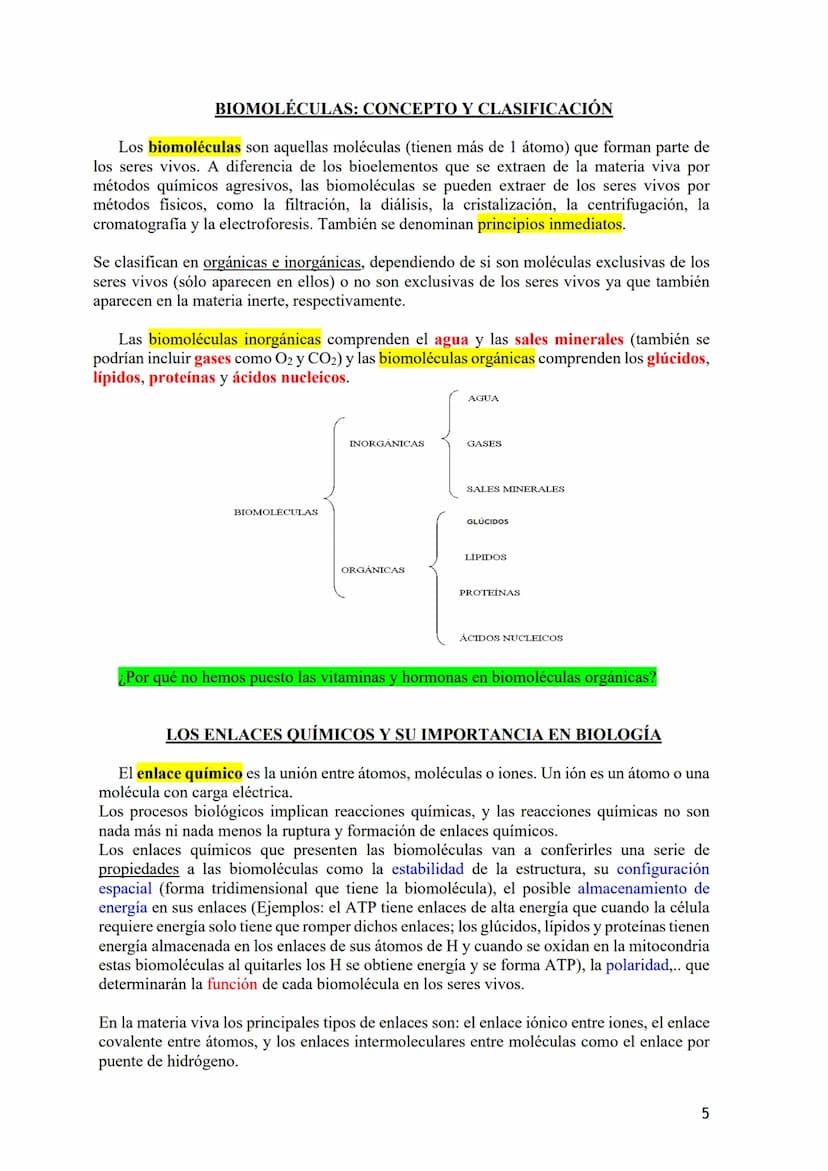 TEMA 1: BIOELEMENTOS Y BIOMOLÉCULAS. EL AGUA Y LAS SALES
MINERALES.
1.- Bioelementos: Concepto y Clasificación.
2.- Biomoléculas: Concepto y