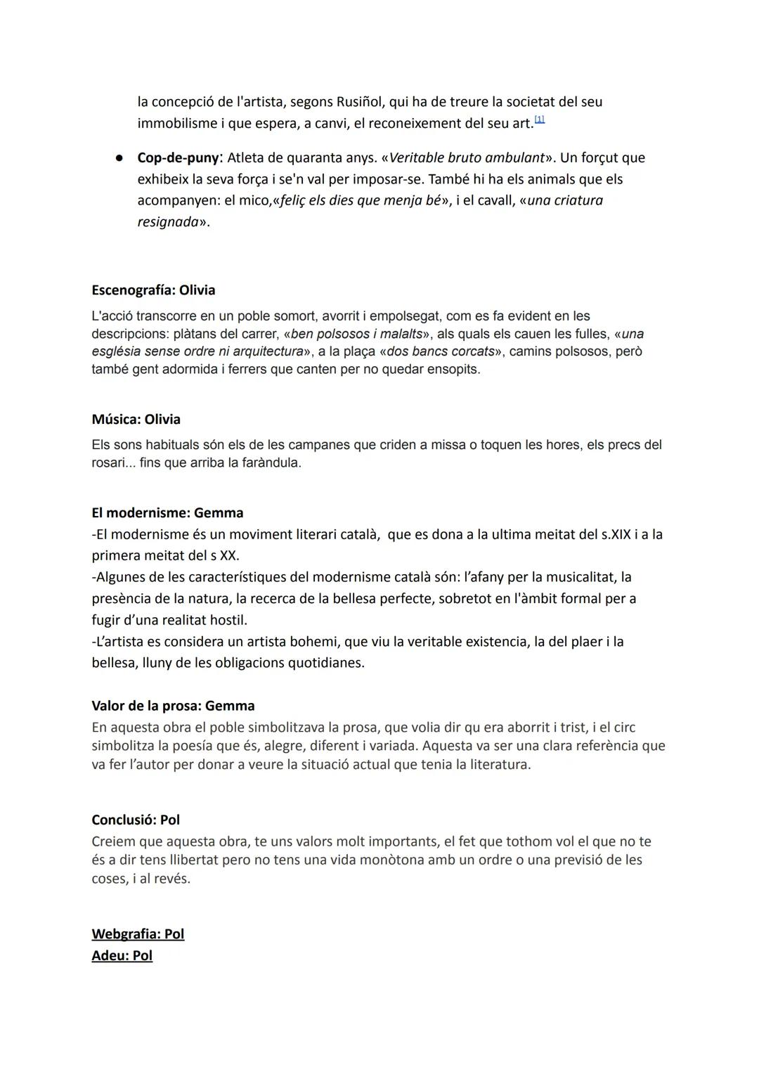 # Santiago Rusiñol: Olivia

Santiago Rusiñol és l'autor català modernista simbolista més important en l'àmbit teatral i té
un gran renom arr