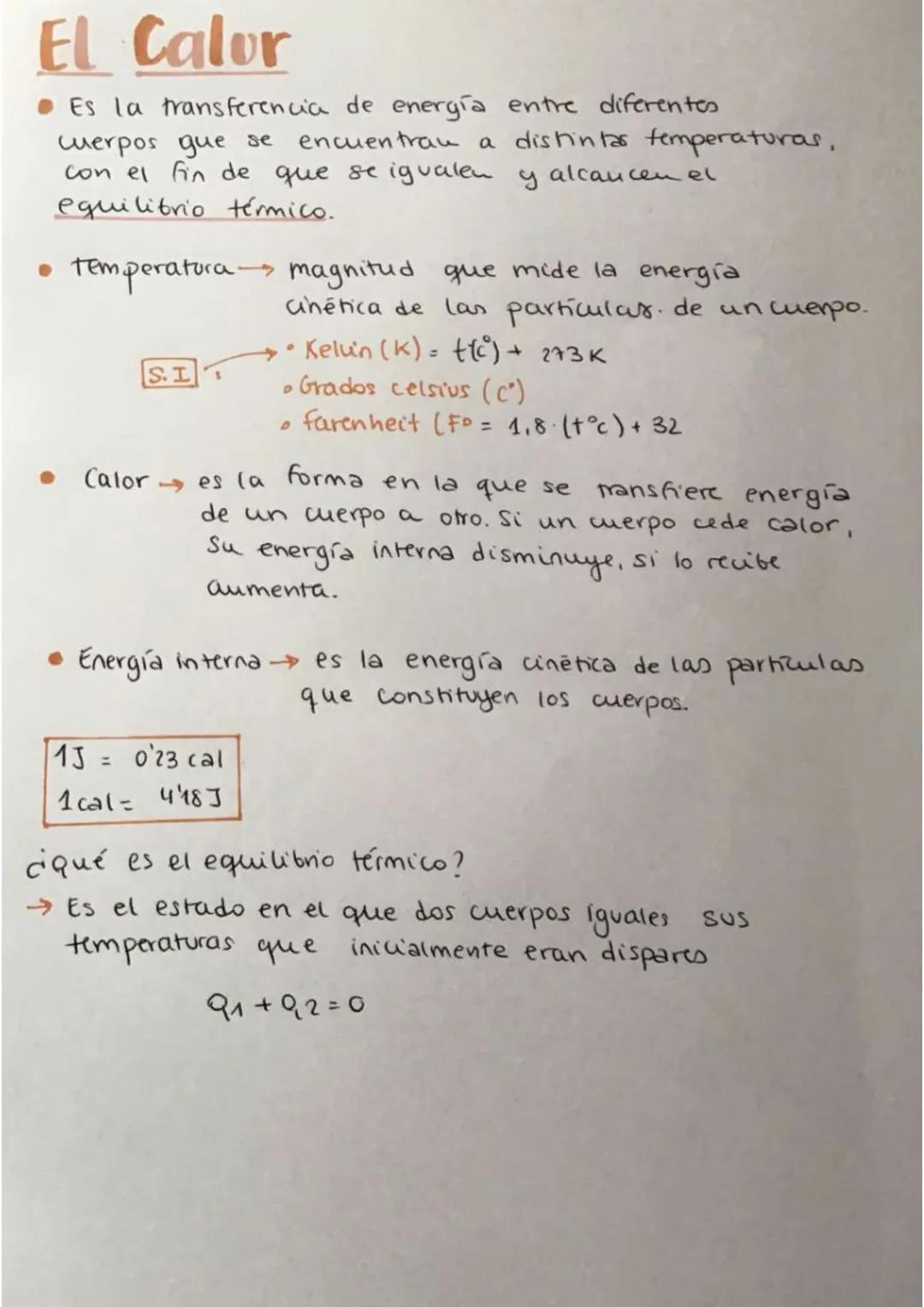 # El Calor

• Es la transferencia de energía entre diferentes.
cuerpos que se encuentran a distintas temperaturas,
con el fin de que se igua