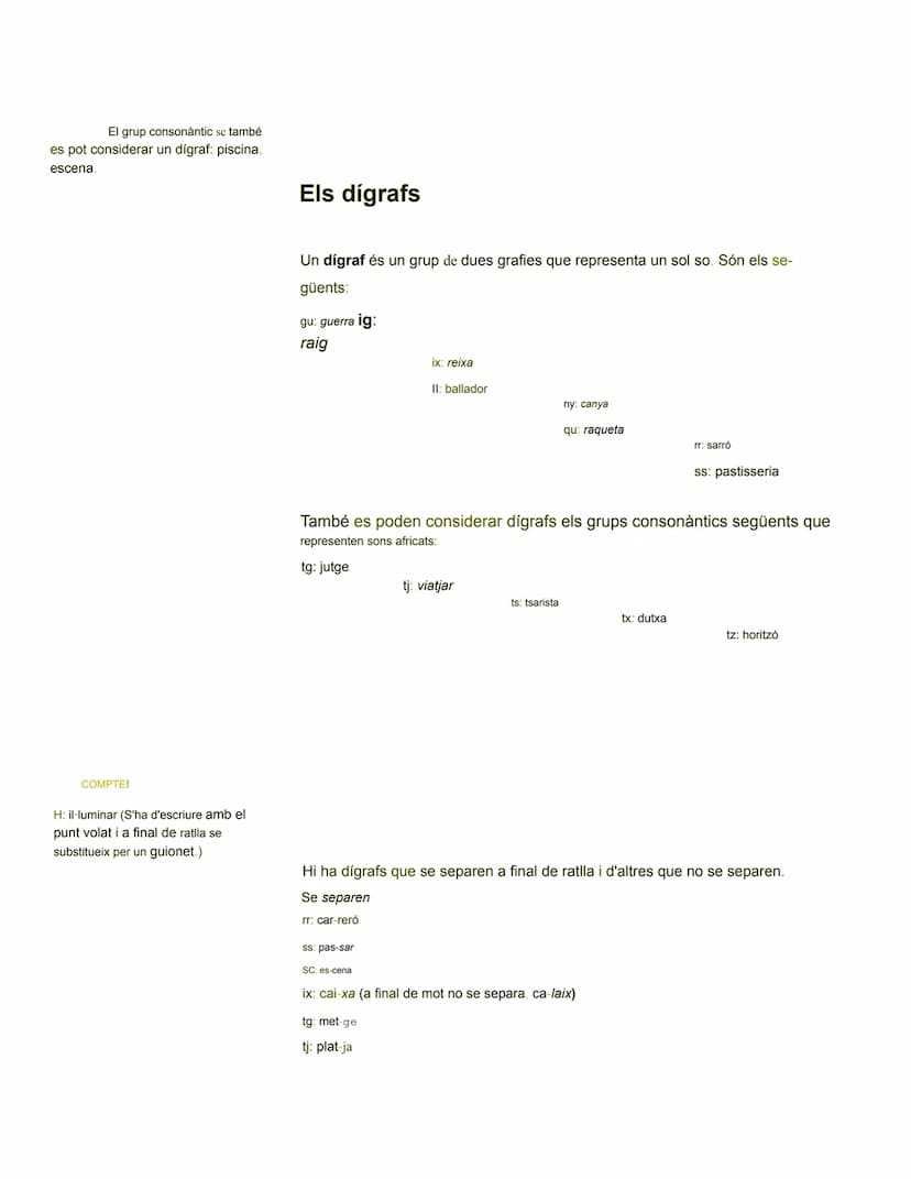 Ortografia: normes bàsiques
Tot seguit trobaràs informació que val la pena recordar per escriure cor- rectament i
per resoldre les activitat