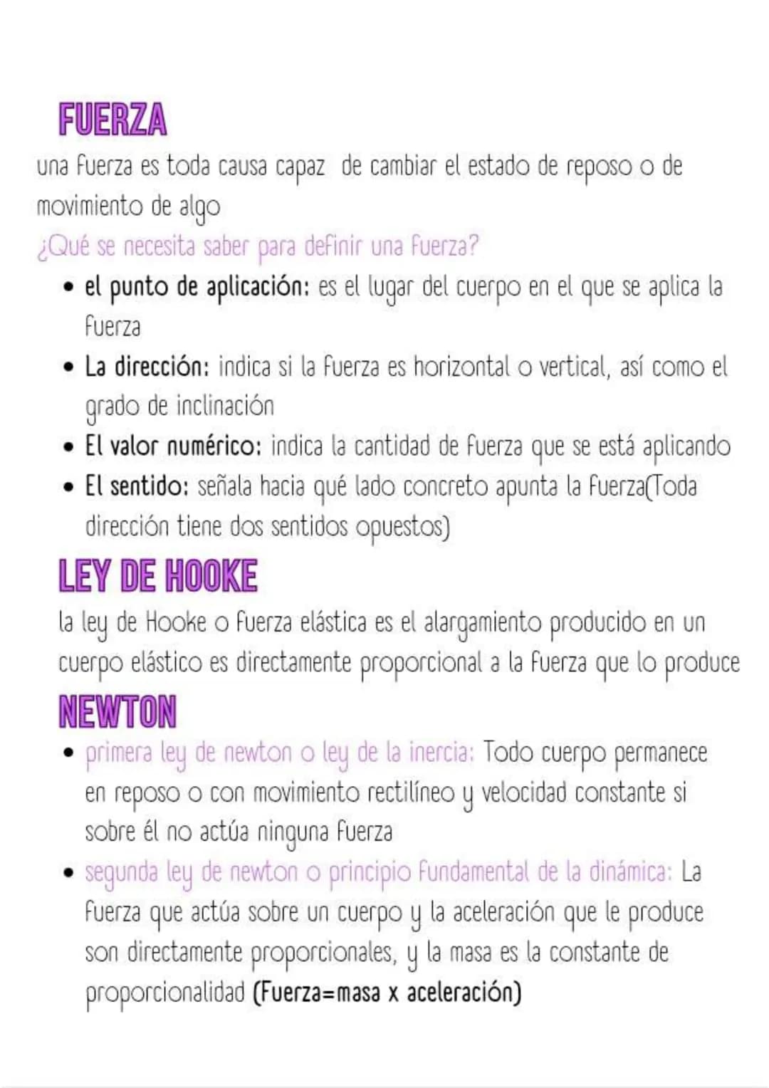 FUERZA
una fuerza es toda causa capaz de cambiar el estado de reposo o de
movimiento de algo
¿Qué se necesita saber para definir una fuerza?